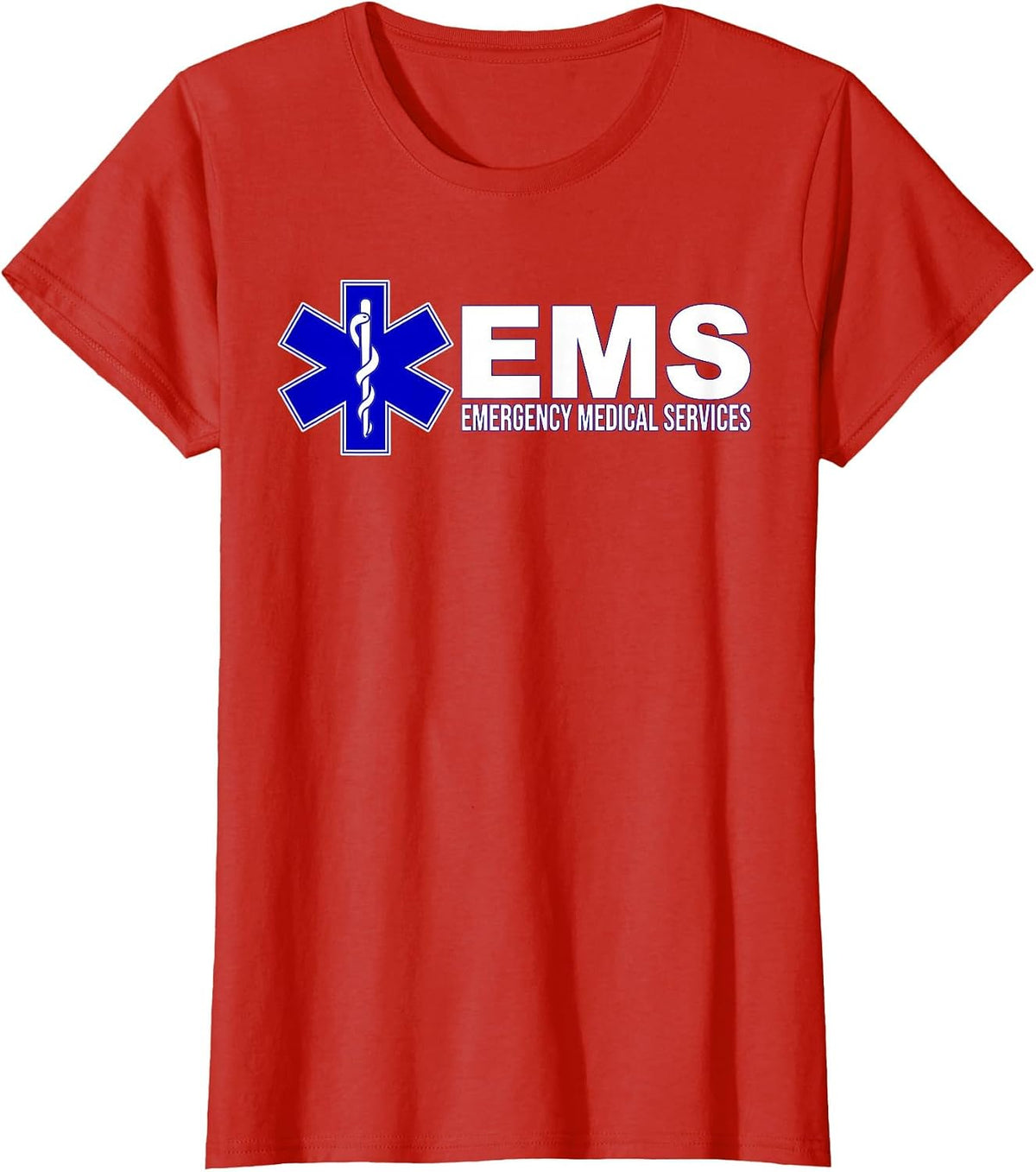 EMS Star of Life Emergency Medical Services Paramedic EMT T-Shirt - Red