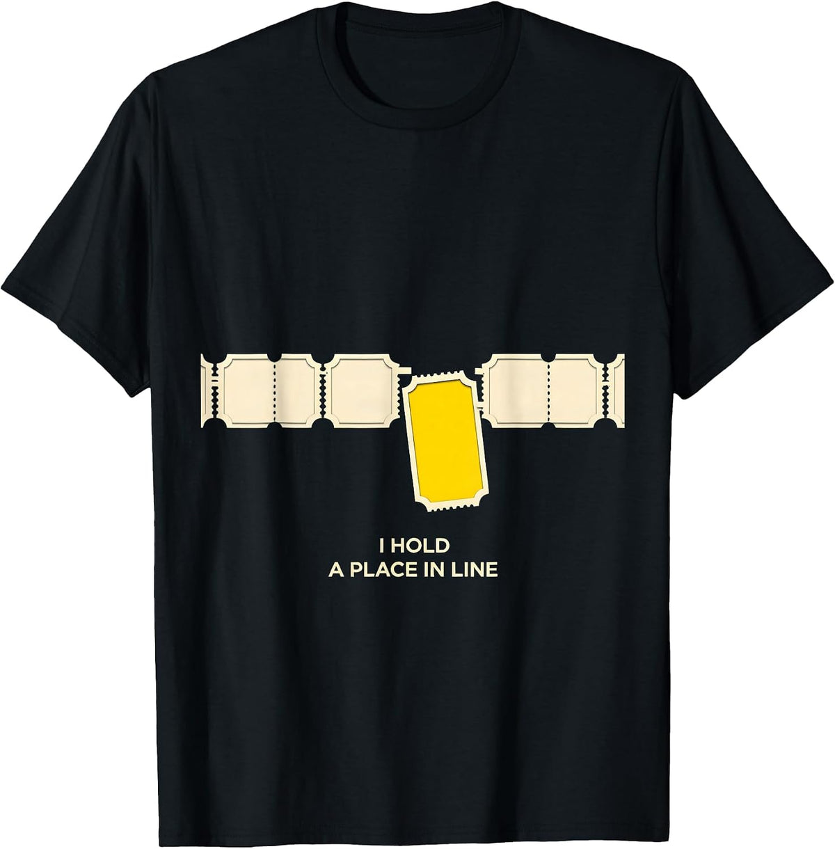 Men's I Hold A Place In Line Stencil Sped Teacher Halloween T-Shirt - Black