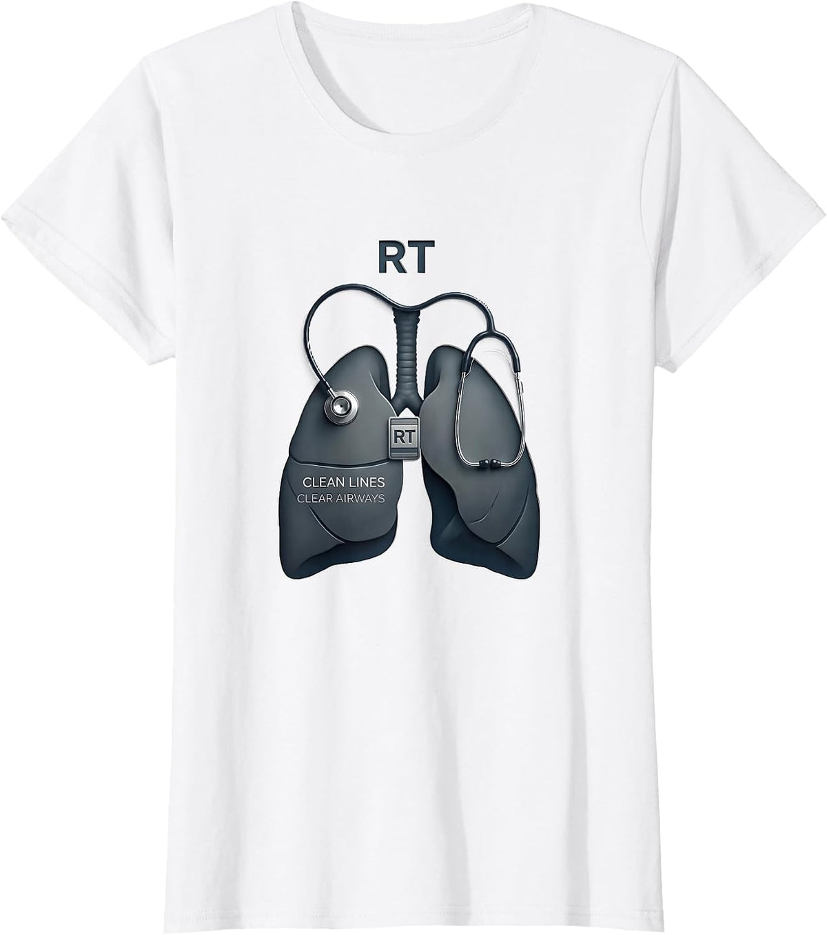 RT Clean Lines Clear Airways Minimalist Design T-Shirt - White