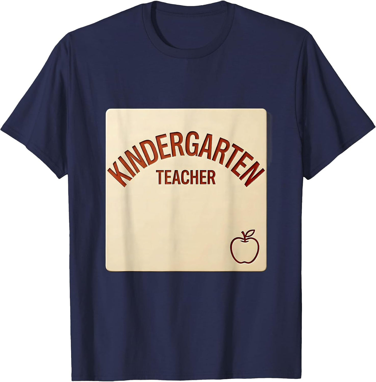 Kindergarten Teacher Cute Pencil Apple Back To School T-Shirt - Navy Blue