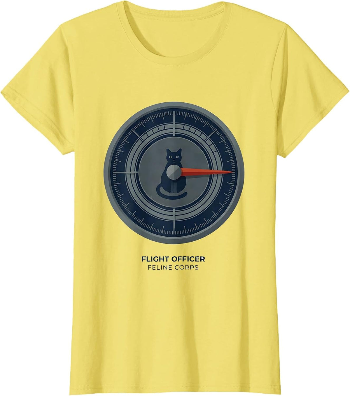 Flight Officer, Feline Corps Funny French Cat Francophile T-Shirt - Lemon Yellow
