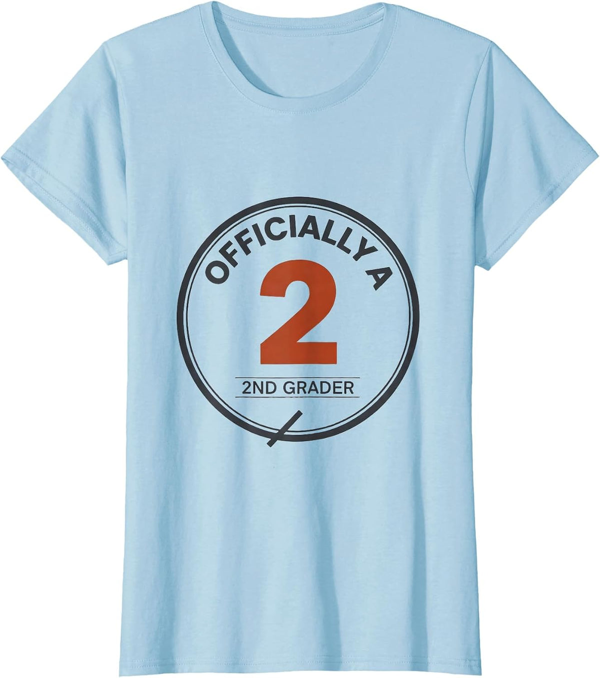 Officially A 2nd Grader Minimalist Back to School Student T-Shirt - Baby Blue
