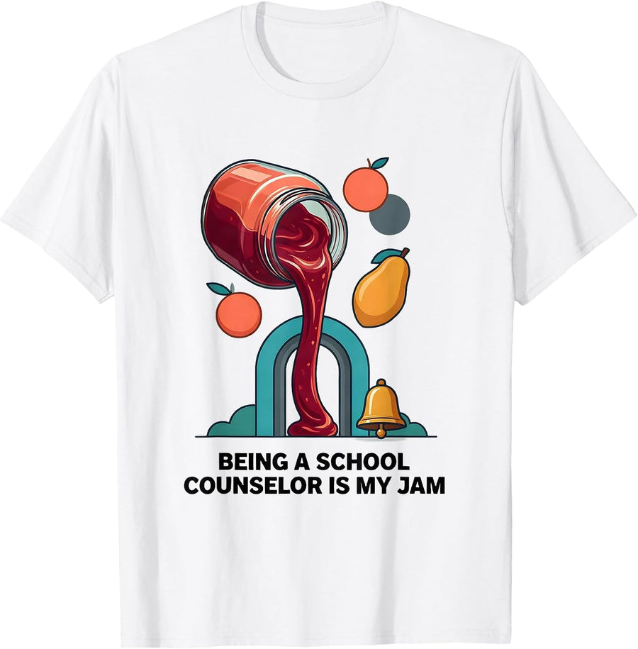 Being A School Counselor Is My Jam Funny School Counselor T-Shirt - White