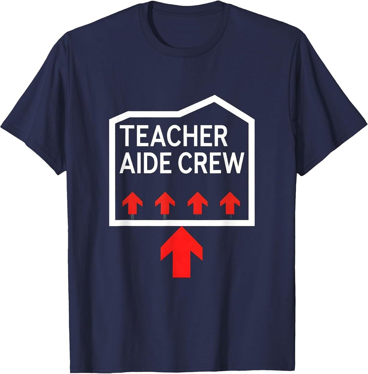 Men's Teacher Aide Crew Paraeducator Appreciation Back To School T-Shirt - Navy Blue