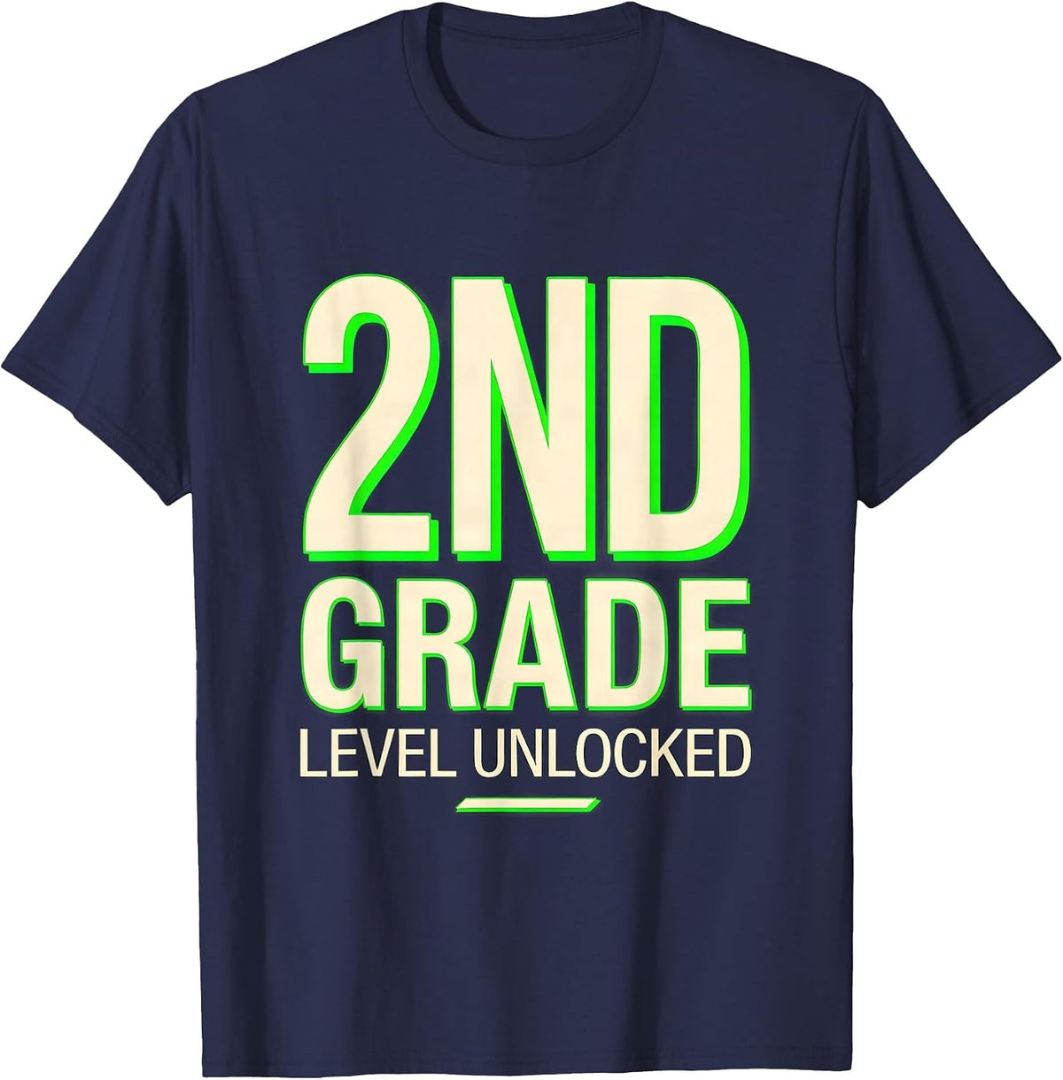 2nd Grade Level Unlocked Gamer Back To School First Day T-Shirt - Navy Blue
