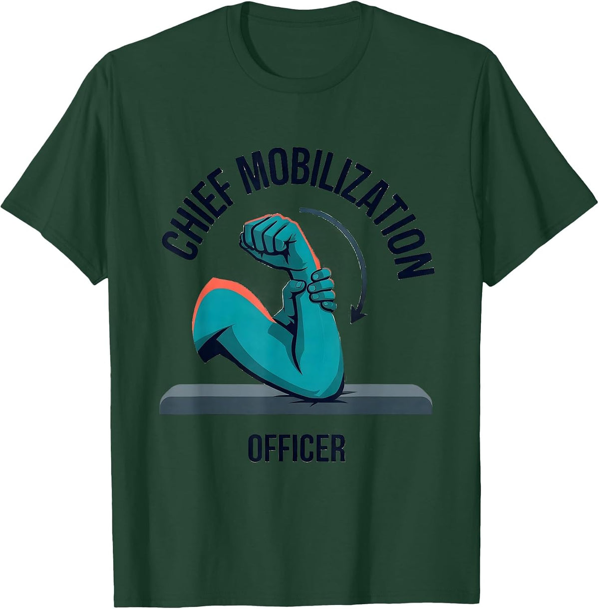 Men's Chief Mobilization Officer Funny Physical Therapist Massage T-Shirt - Dark Green