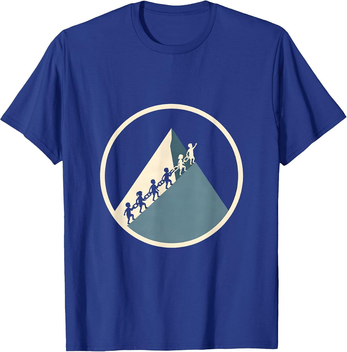 Special Education Diverse Kids Climbing Mountain Together T-Shirt - Royal Blue