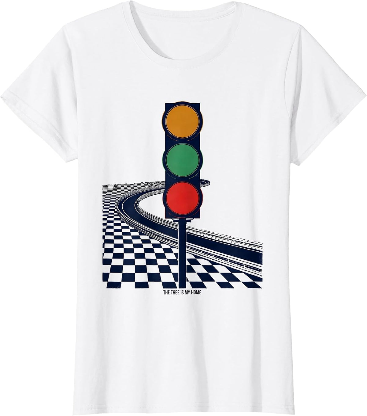 The Tree Is My Home Patriotic Checkered Flag Racing Fan T-Shirt - White