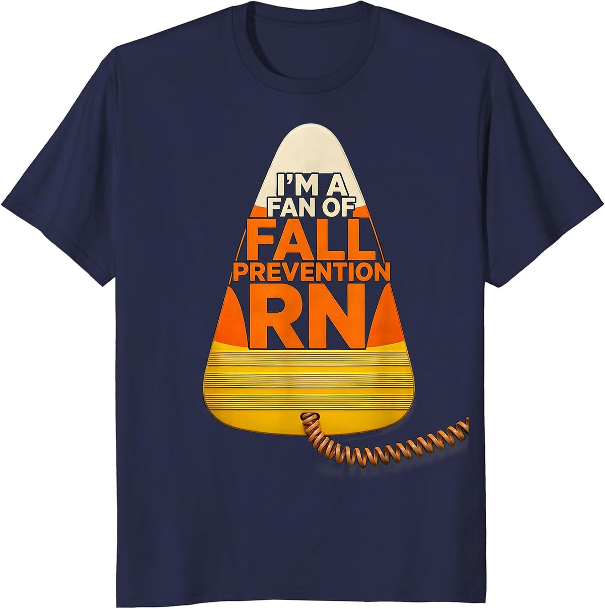 Men's I'm A Fan Of Fall Prevention RN Funny Nurse Fall Prevention T-Shirt - Navy Blue