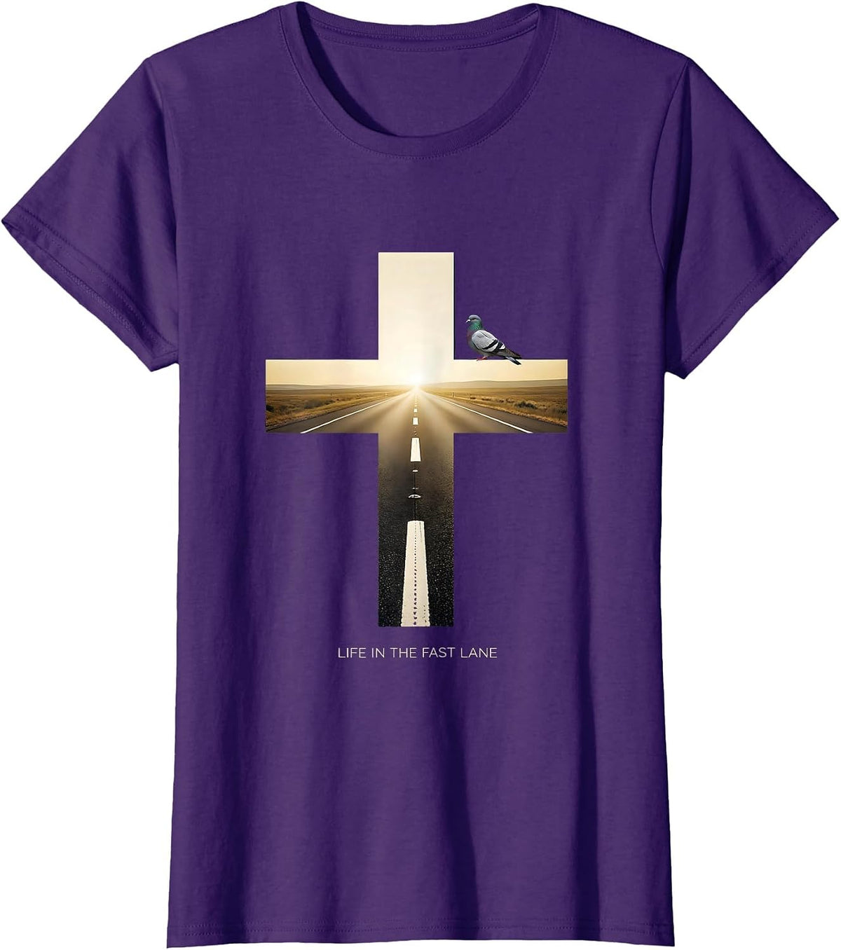 Women's Life in the Fast Lane Racing Graphic Design T-Shirt - Purple