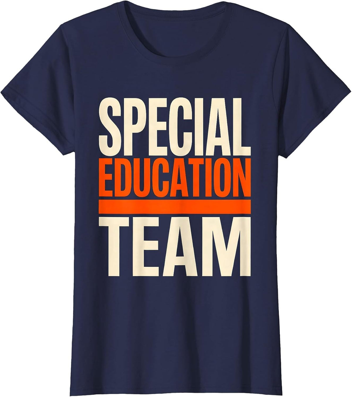 Women's Special Education Team Retro SPED Teacher Squad Pride T-Shirt - Navy Blue