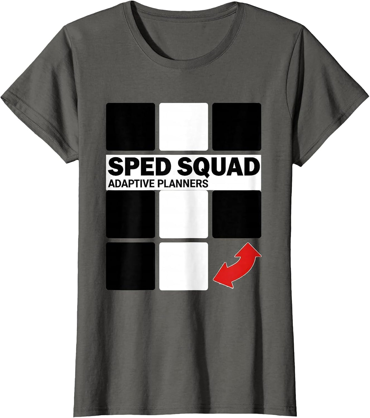 Women's SPED Squad Adaptive Planners Special Education Teacher T-Shirt - Asphalt Grey