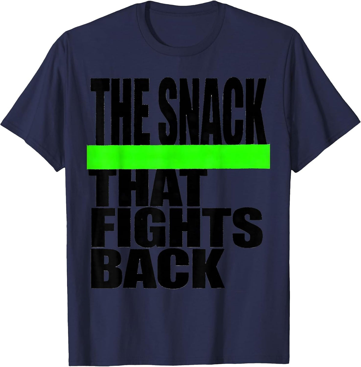 The Snack That Fights Back Pickle Design T-Shirt - Navy Blue