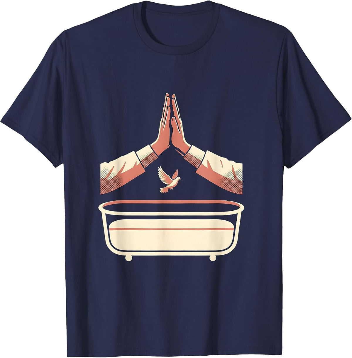 Labor and Delivery Nurse High Five Bassinet Gift T-Shirt - Navy Blue