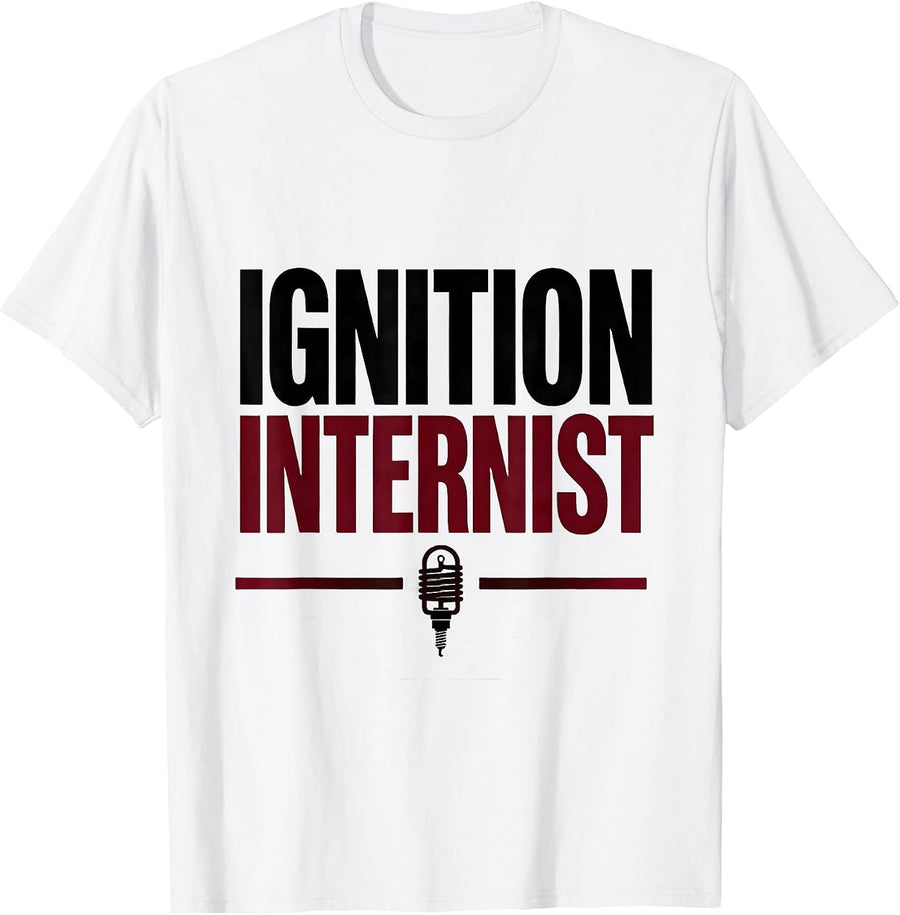 Men's Ignition Internist Funny Car Guy Auto Mechanic Trucker Humor T-Shirt - White