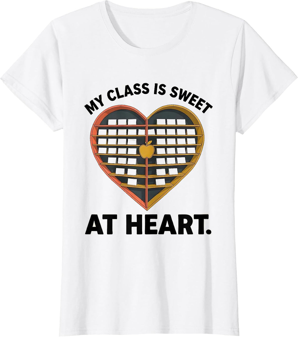 My Class Is Sweet At Heart Midcentury Modern Teacher T-Shirt - White