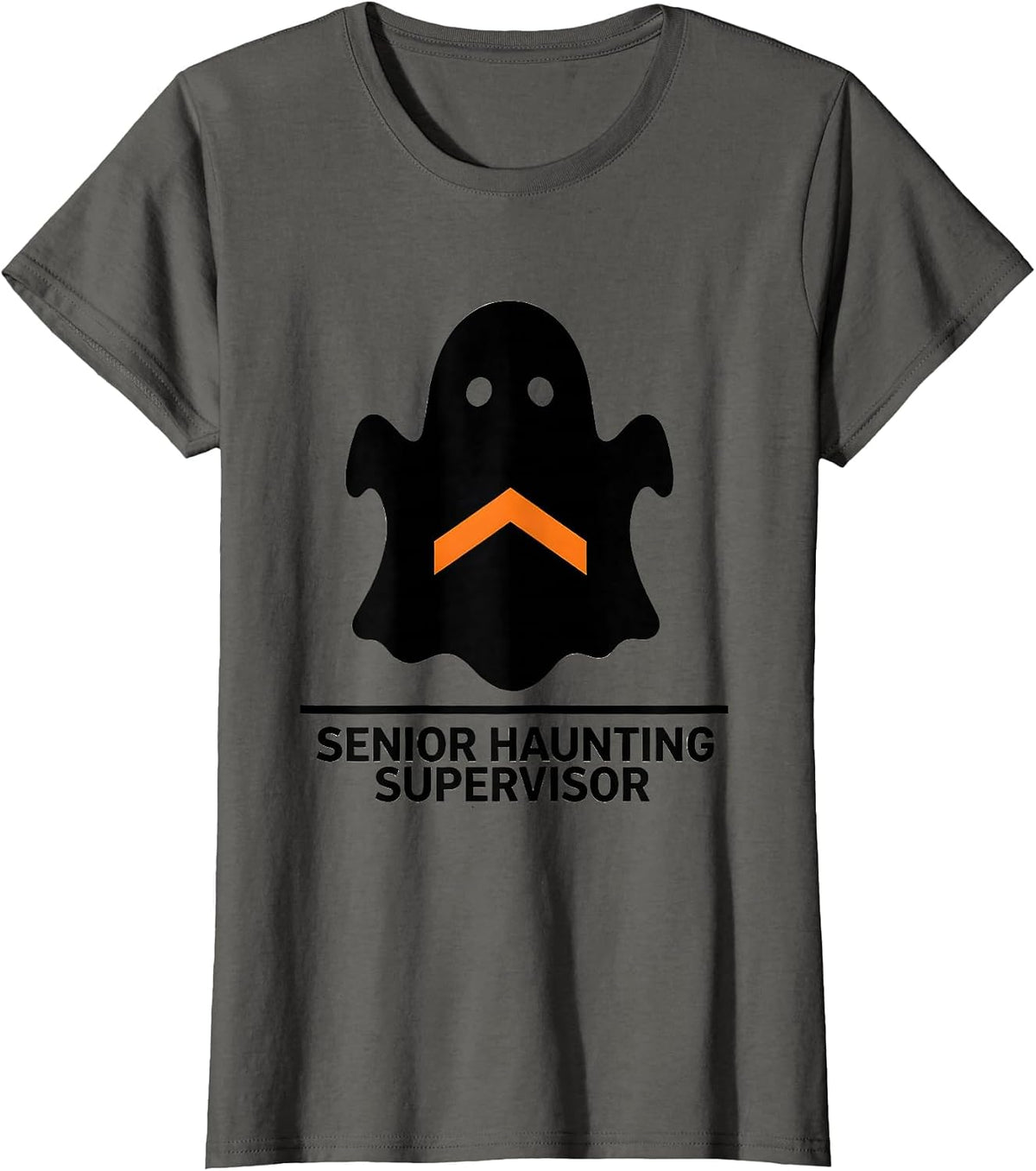 Women's Senior Haunting Supervisor Funny Para Normal Activities T-Shirt - Asphalt Grey