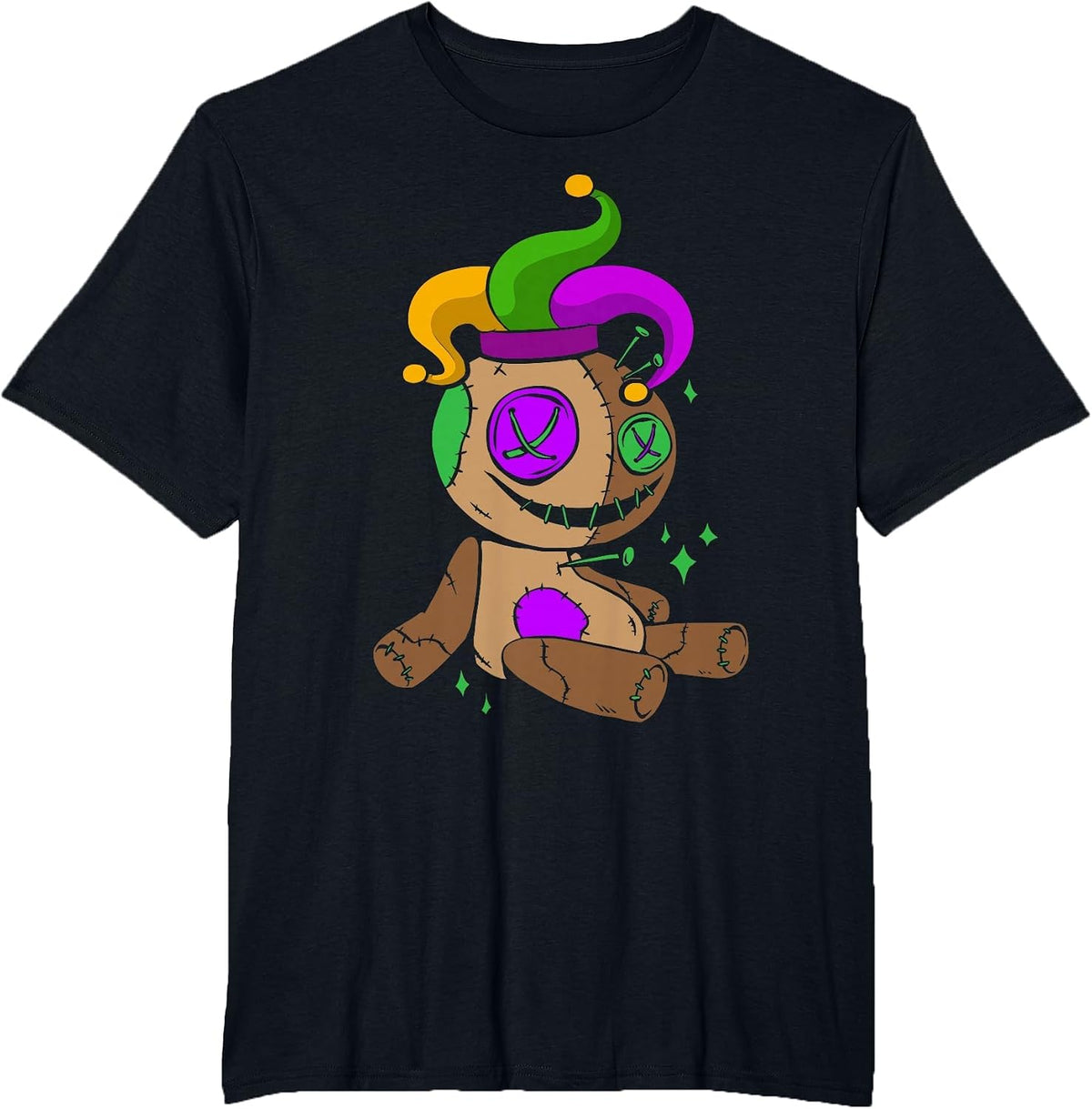 Voodoo Doll Mardi Gras New Orleans Louisiana Parade T-Shirt - Black