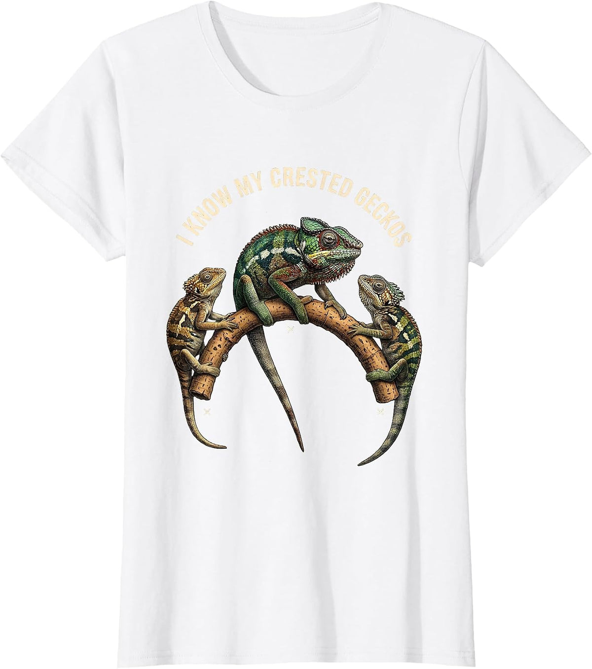I Know My Crested Geckos Funny Reptile Lover Pet Humor T-Shirt - White
