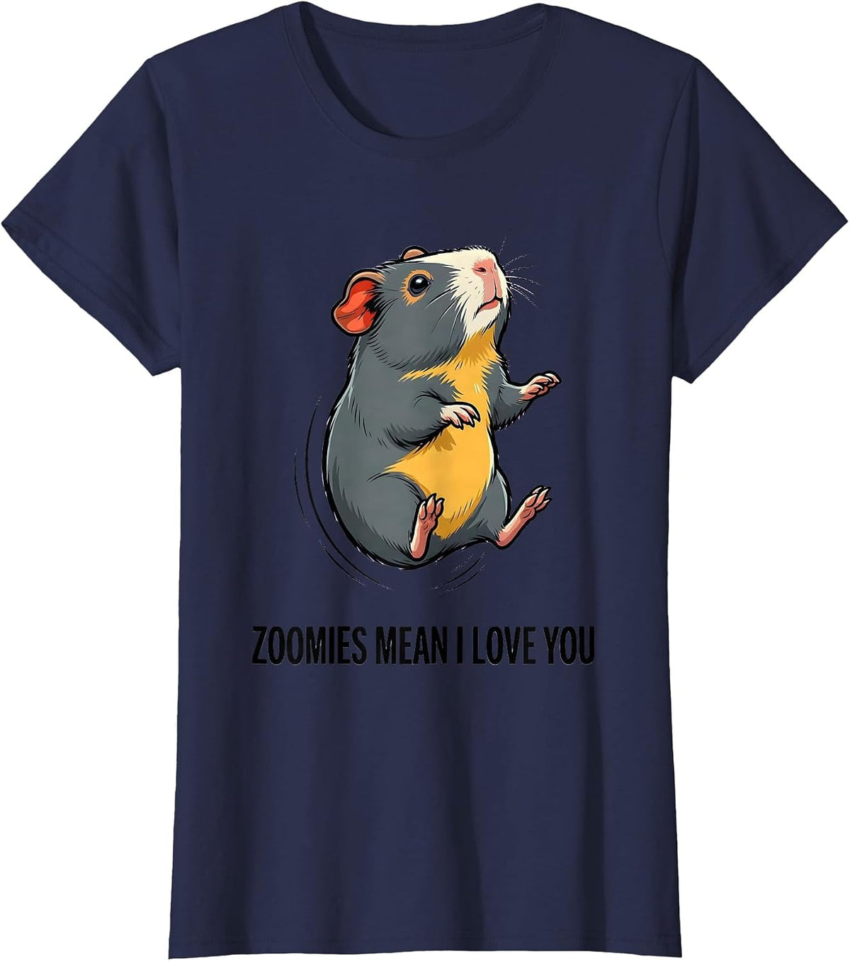Women's Zoomies Mean I Love You Funny Guinea Pig Cavy Lover Gift T-Shirt - Navy Blue