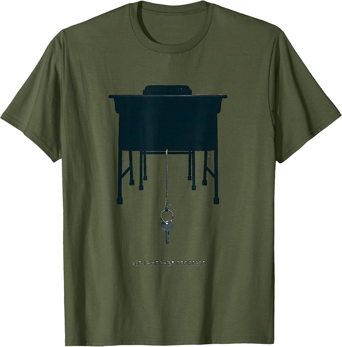 Men's IEP I Empower Progress Minimalist Special Education Teacher T-Shirt - Olive Green