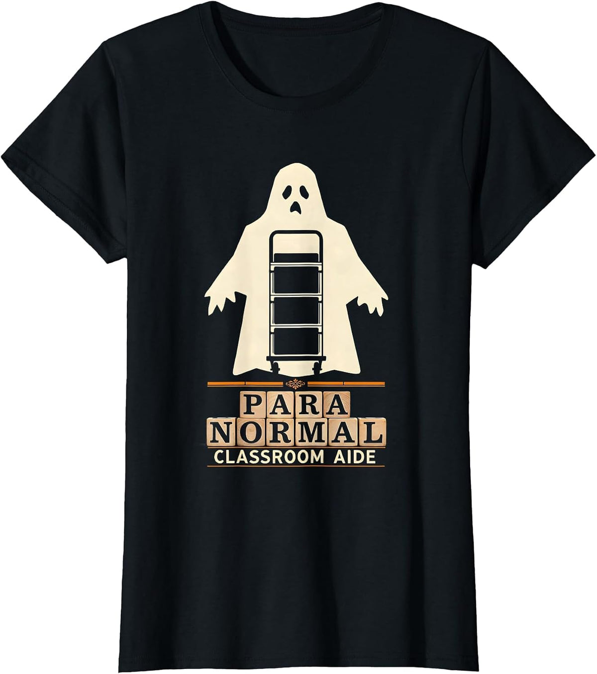 Para Normal Classroom Aide Ghost Sped Teacher T-Shirt - Black
