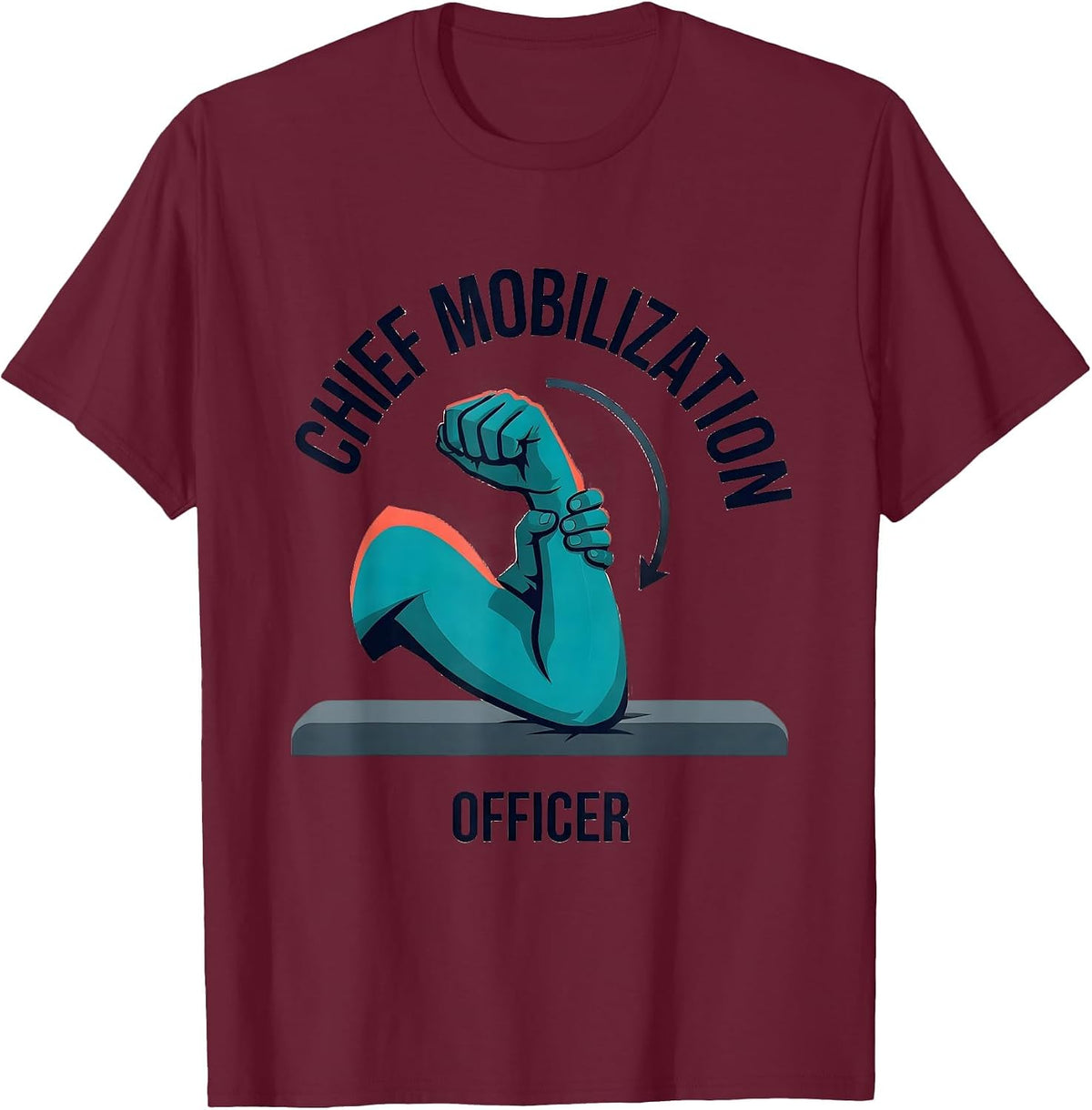 Men's Chief Mobilization Officer Funny Physical Therapist Massage T-Shirt - Burgundy
