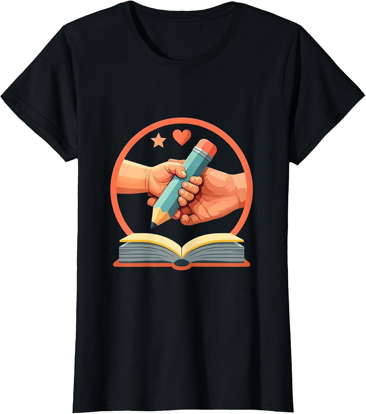 Special Education Teacher Guiding Hands Graphic T-Shirt - Black
