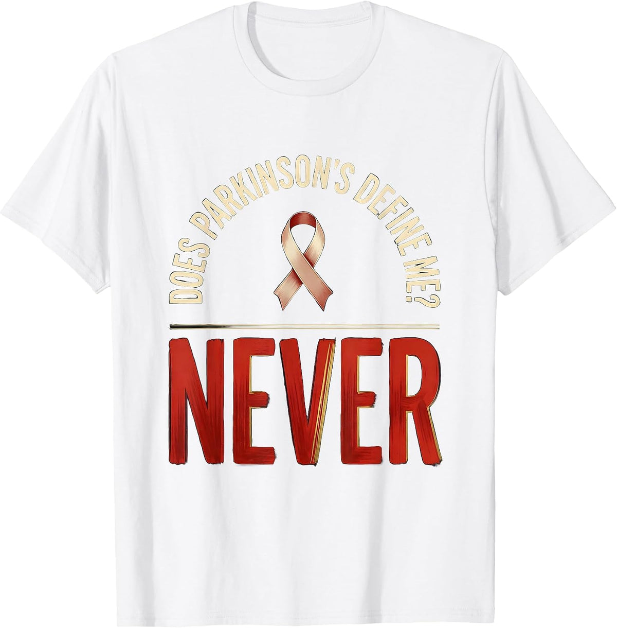 Men's Does Parkinson's Define Me? Never Defiant Dark Humor T-Shirt - White