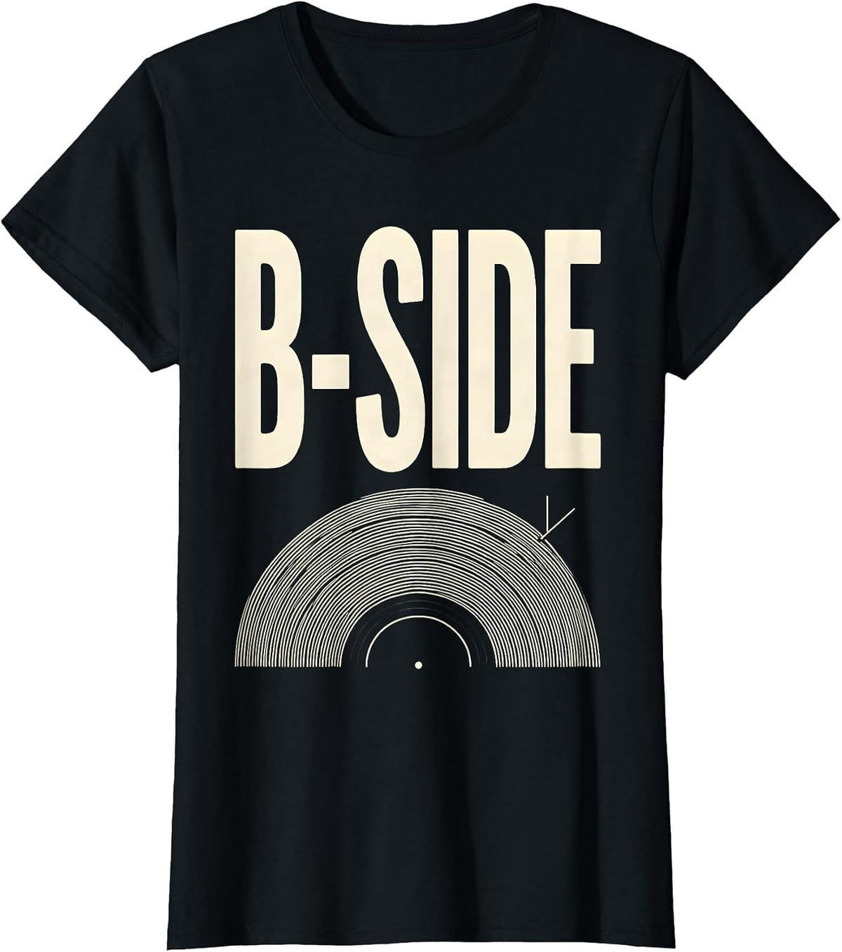 B-Side Retro DJ Vinyl Turntable Music Lover T-Shirt - Black
