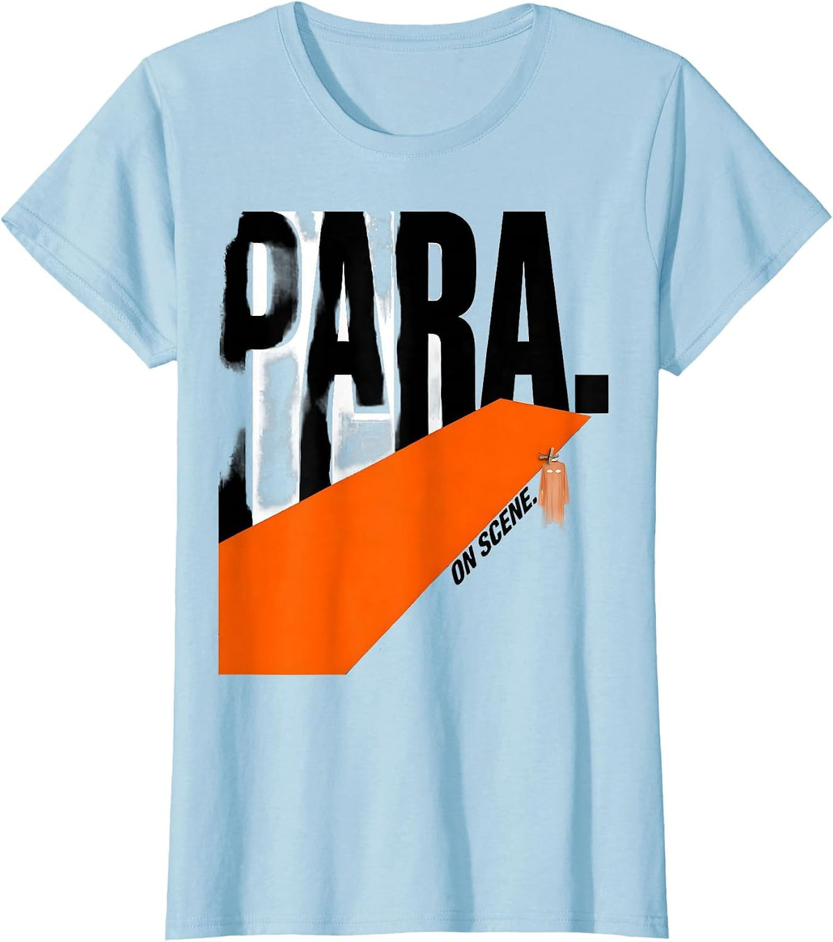 Women's Para On Scene Brutalist Graphic Halloween Para Teacher Gift T-Shirt - Baby Blue