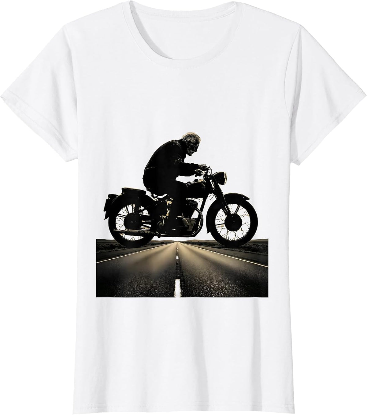 Grandpa Vintage Motorcycle Highway Rider Graphic T-Shirt - White