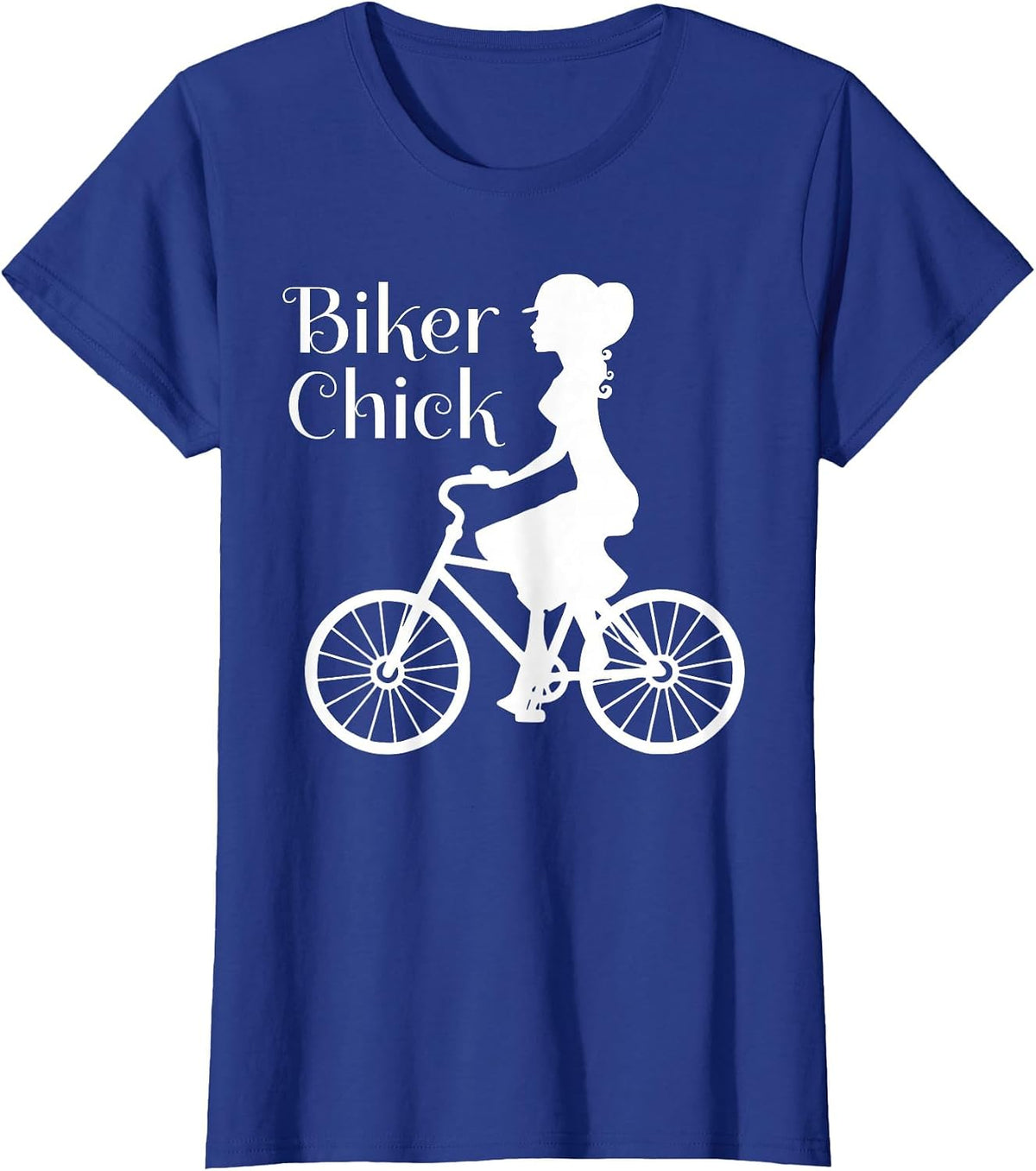 Comical Vintage Bike Biker Chick On Bicycle Quote Meme T-Shirt - Royal Blue