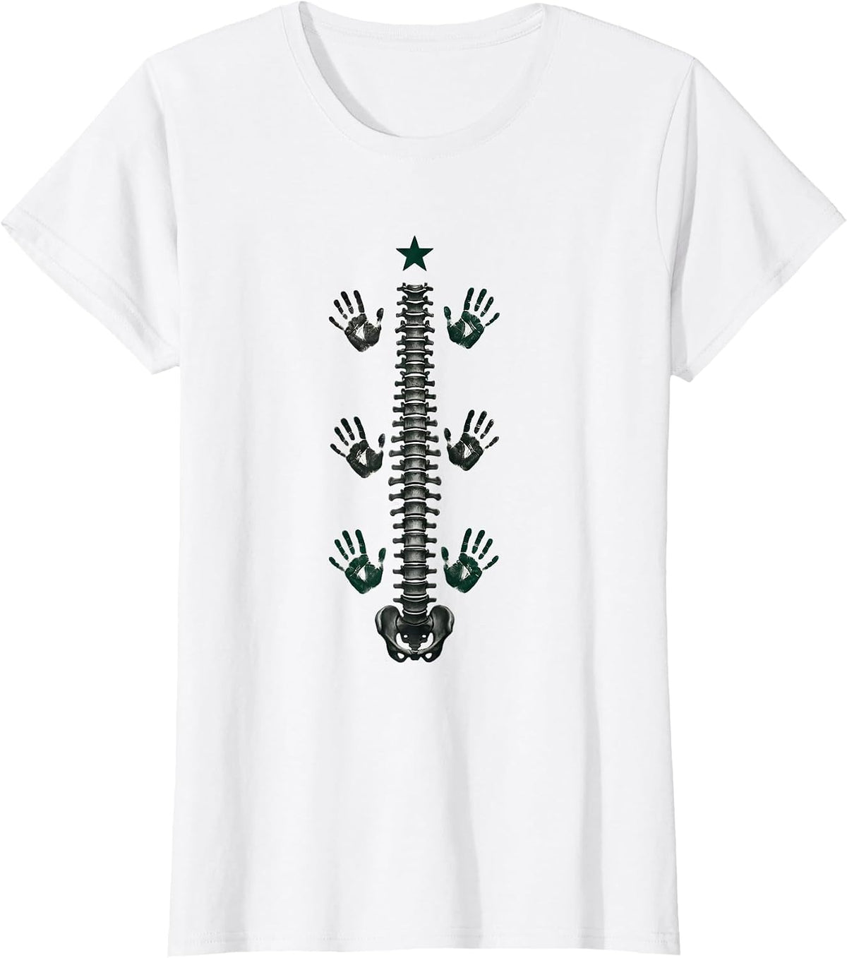 Vertebrae Spine Chiropractor Christmas Humor Gift T-Shirt - White