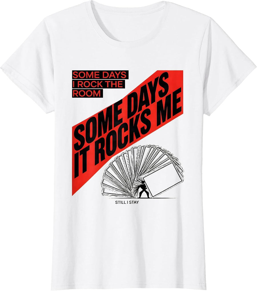 Women's Some Days I Rock The Room Rock On Sped Squad T-Shirt - White