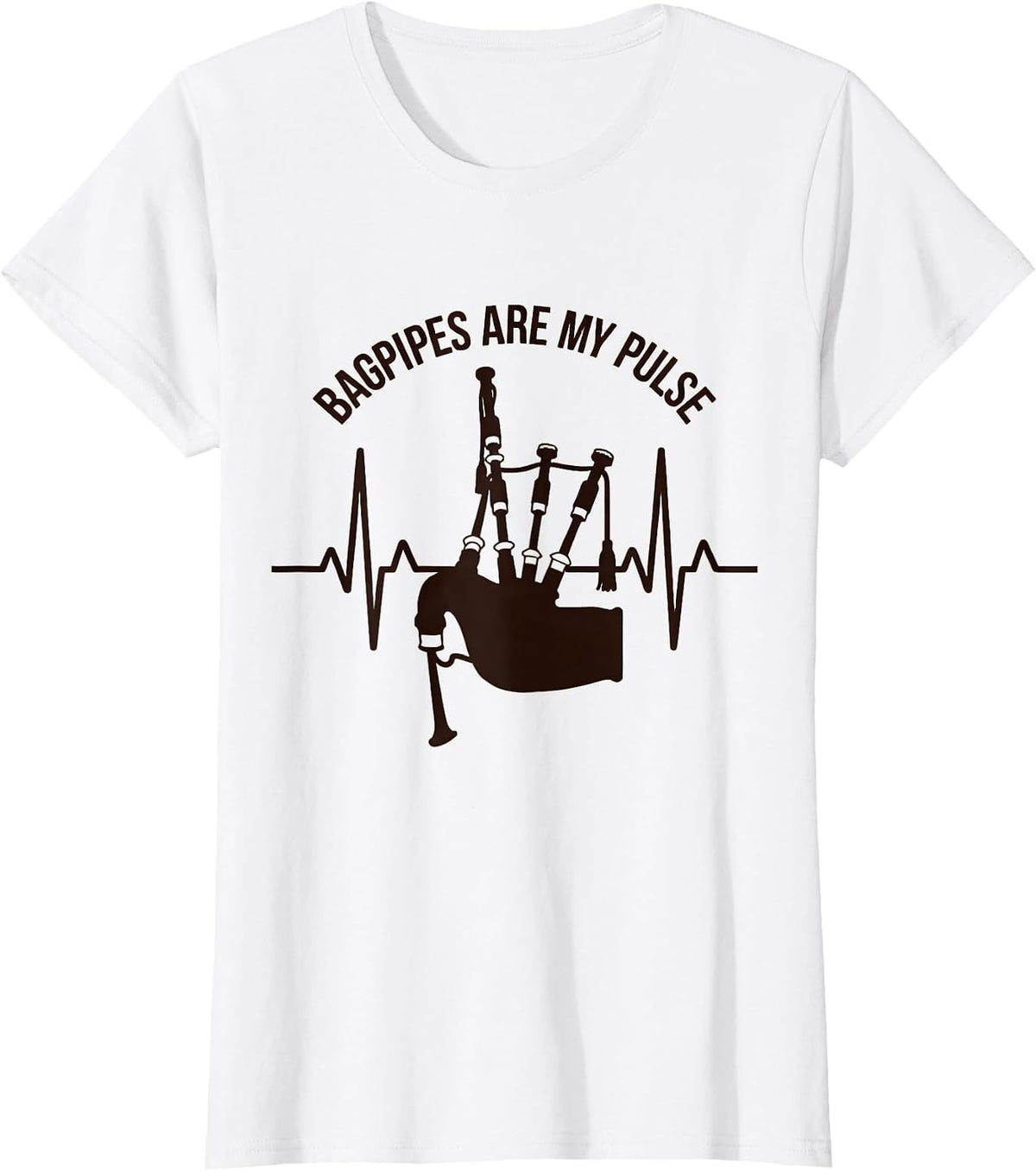 Bagpipes Are My Pulse Illustration Bagpipe Player Hobbyist T-Shirt - White