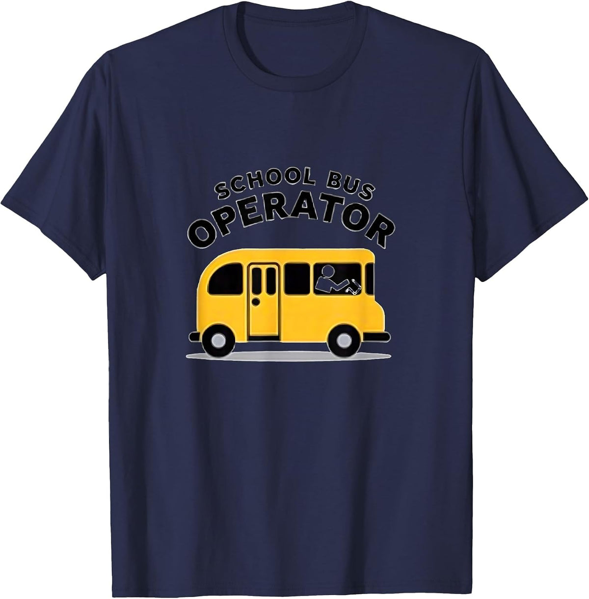 School Bus Operator: Iconic Yellow Vehicle for Educators T-Shirt - Navy Blue