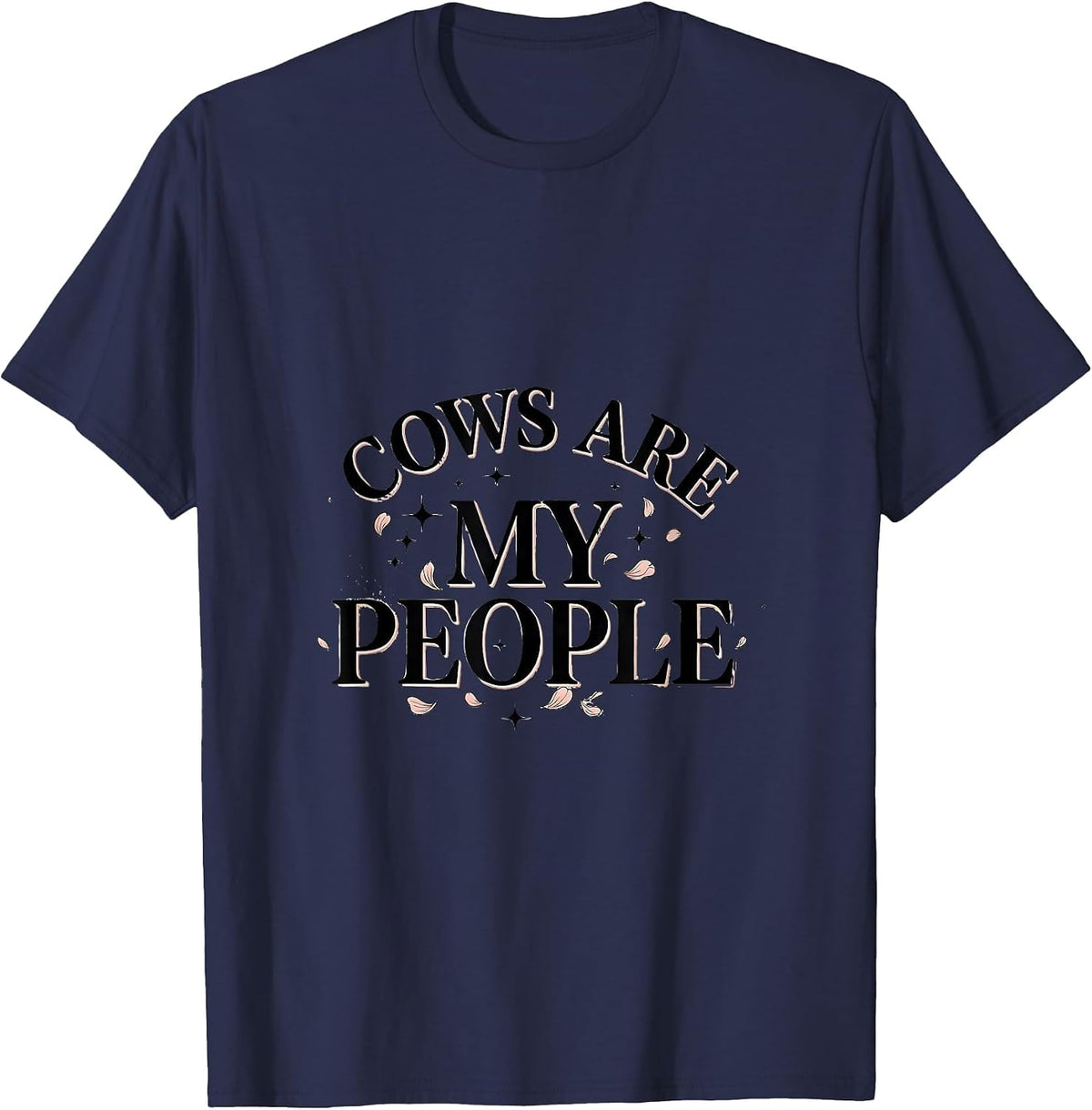 Men's Cows Are My People Funny Cow Lover Design T-Shirt - Navy Blue
