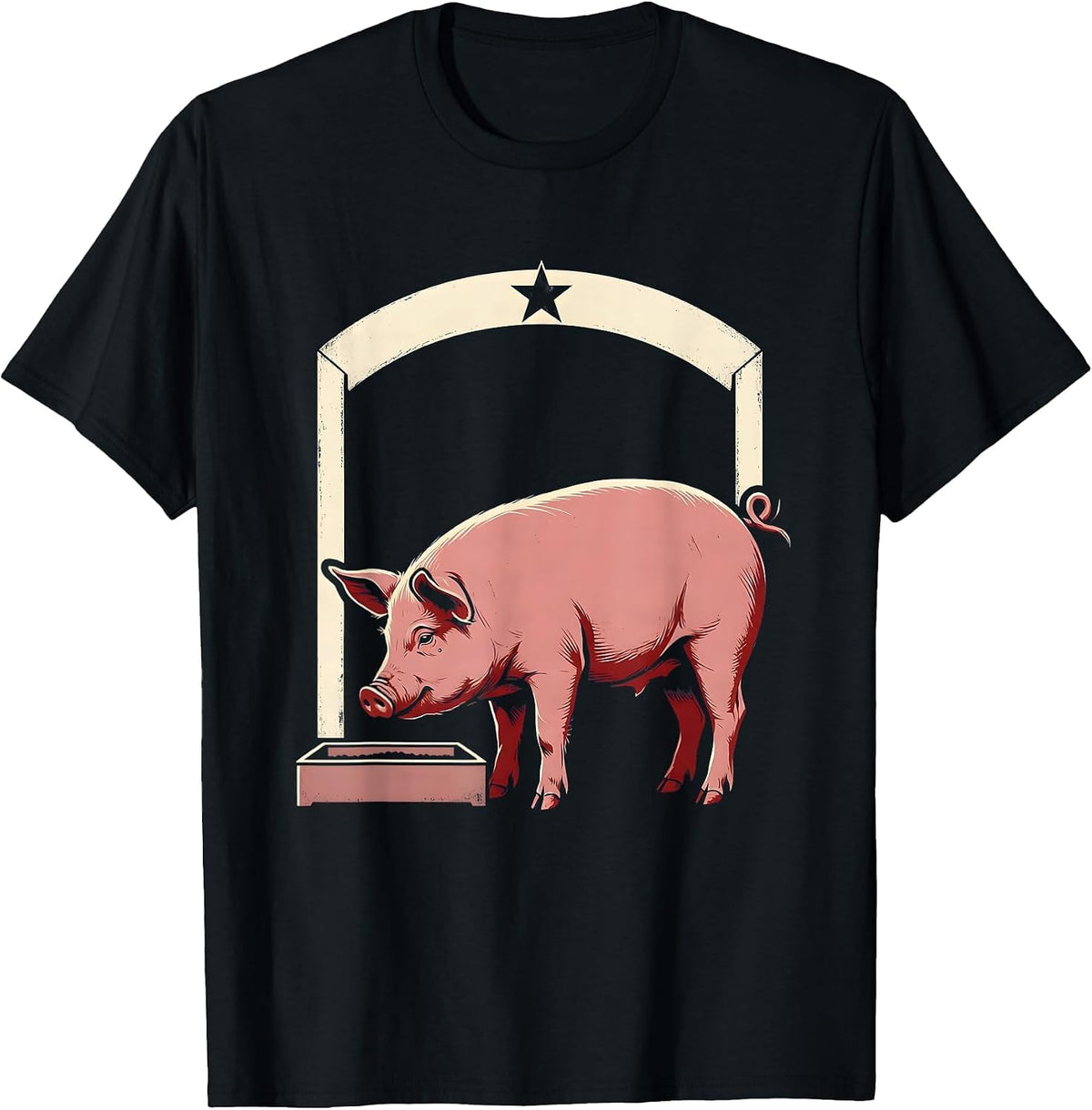 Men's Pig Lover Showcard Farm Humor Casual T-Shirt - Black