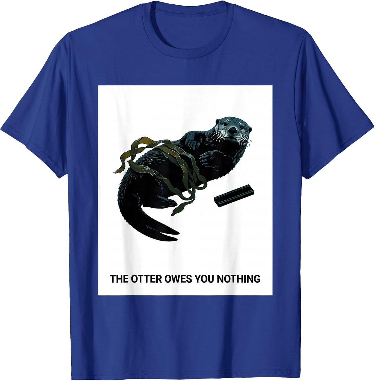 The Otter Owes You Nothing Minimalist National Parks Hiker T-Shirt - Royal Blue