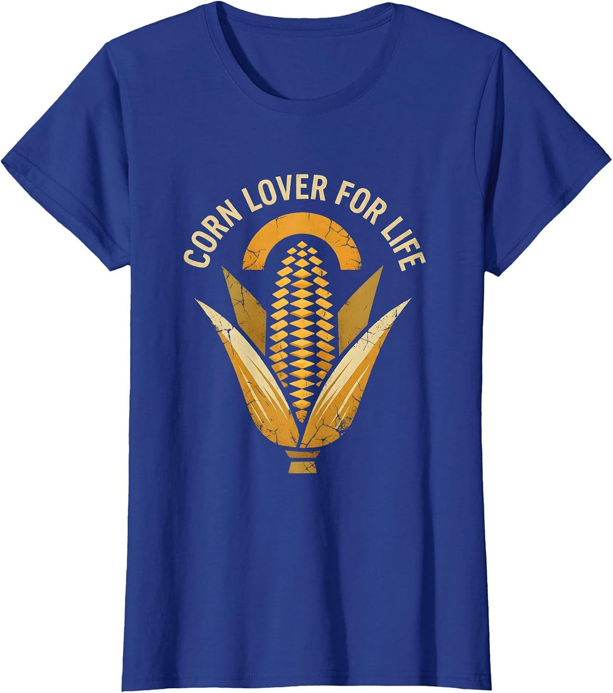 Women's Corn Lover For Life Funny Corn Design T-Shirt - Royal Blue