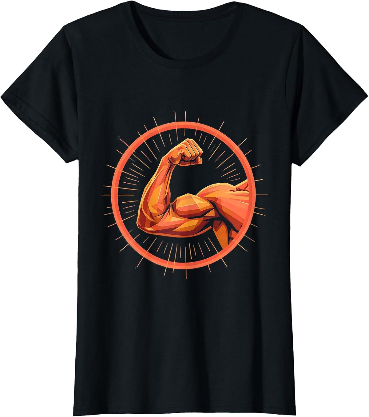 Women's Physical Therapy Bicep Curl Graphic T-Shirt - Black