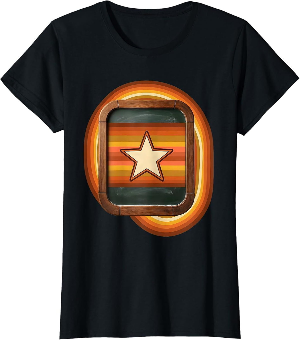 Women's Special Education Teacher Chalkboard Star Design T-Shirt - Black
