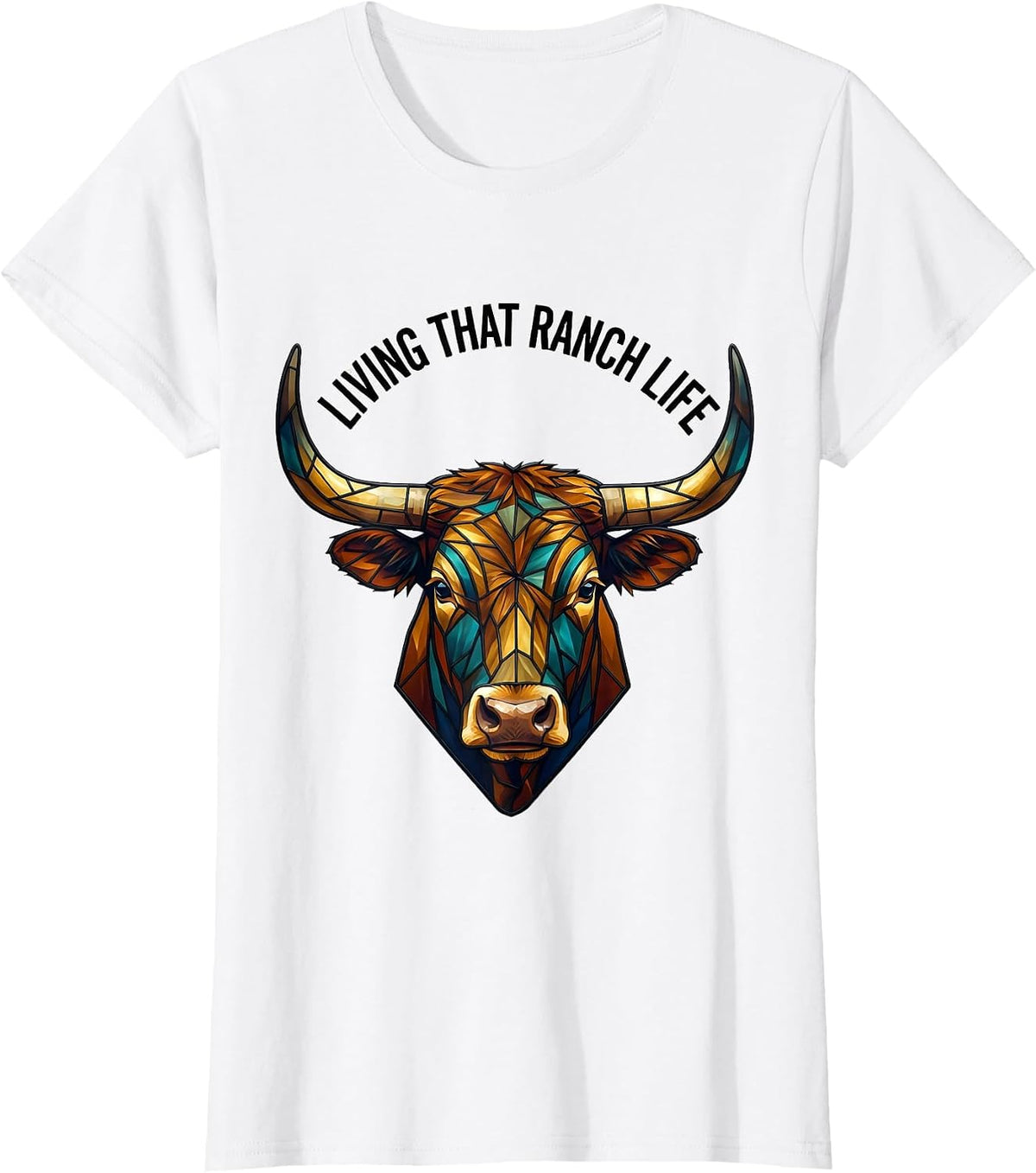 Living That Ranch Life Graphic Design T-Shirt - White