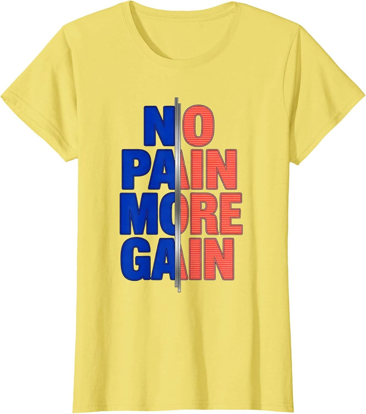 No Pain More Gain Physical Therapy Design T-Shirt - Lemon Yellow