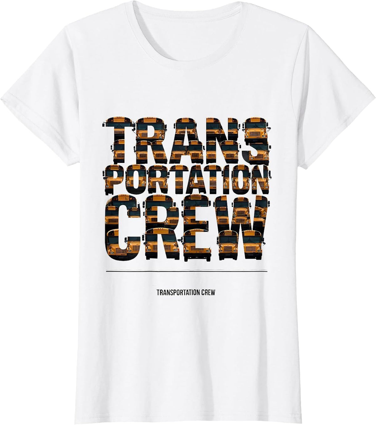 Transportation Crew Bold School Bus Driver Crew Member T-Shirt - White
