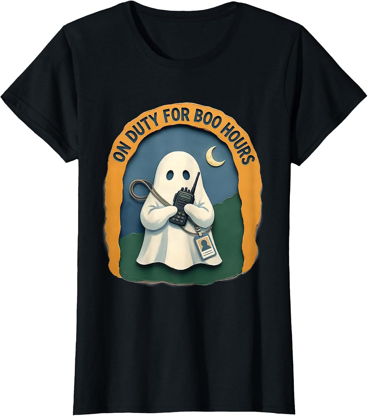 Women's On Duty For Boo Hours Storybook Ghost SPED Paraprofessional T-Shirt - Black