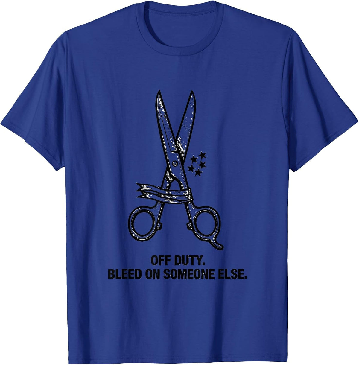 Men's Off Duty Bleed On Someone Else Funny First Responder T-Shirt - Royal Blue