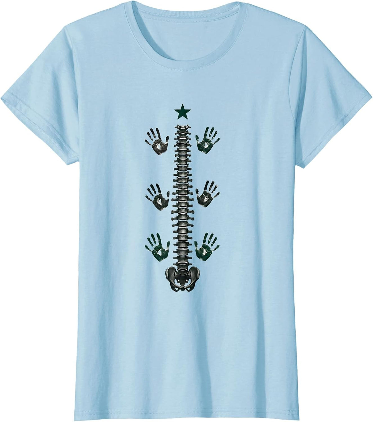 Vertebrae Spine Chiropractor Christmas Humor Gift T-Shirt - Baby Blue
