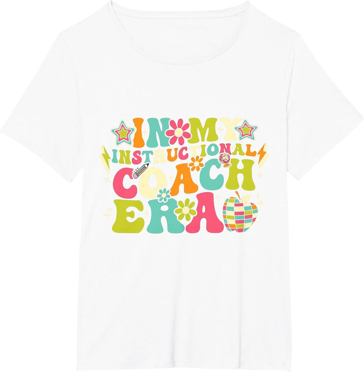in My Instructional Coach Era Groovy Back to School T-Shirt - White
